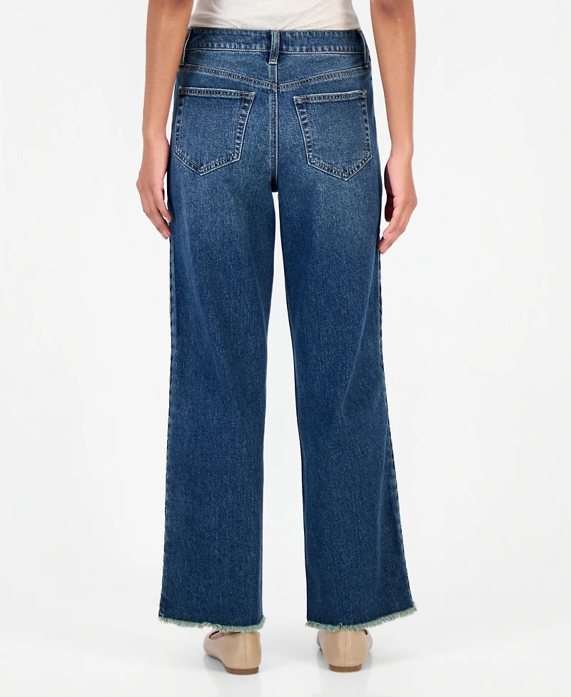 And Now This Women's Petite High-Rise Side Braid Straight-Leg Jeans, Macy's Exclusive
