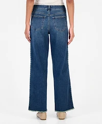 And Now This Women's Petite High-Rise Side Braid Straight-Leg Jeans, Macy's Exclusive