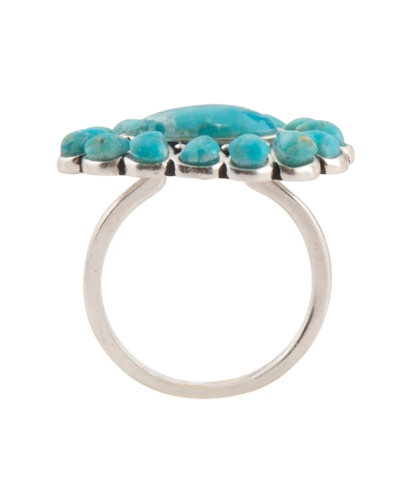 Barse Durango Blue Turquoise Multi-Stone Silver Ring