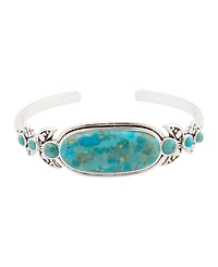 Barse Emile Blue Turquoise Silver Cuff Bracelet