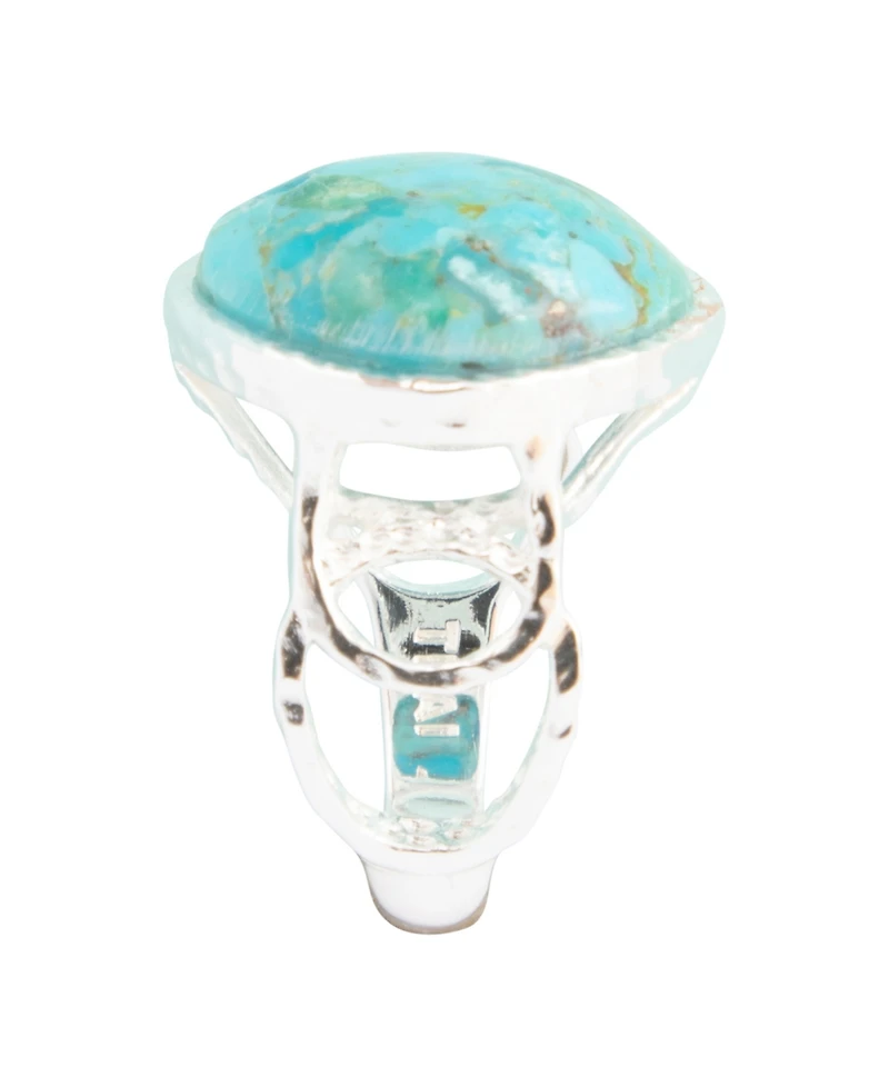 Barse Hypnosis Blue Turquoise and Silver Ring