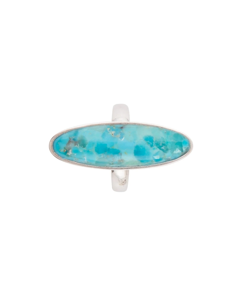 Barse Pueblo Blue Turquoise and Silver Oval Ring