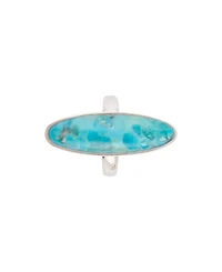 Barse Pueblo Blue Turquoise and Silver Oval Ring