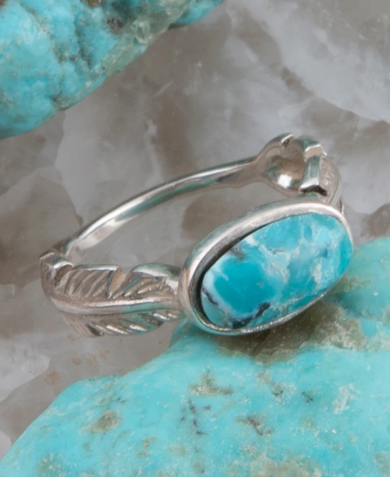 Barse Silver-Plated Blue Turquoise Statement Ring