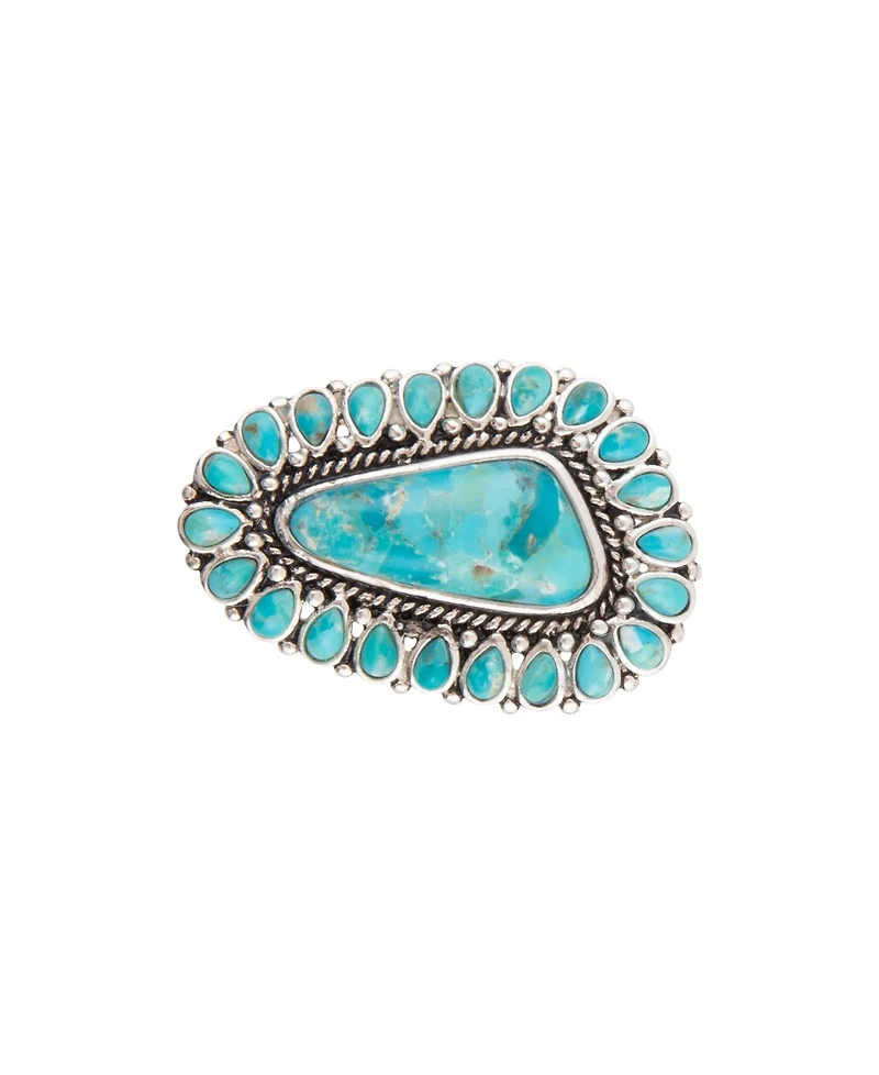 Barse Sedona Blue Turquoise and Silver Statement Ring