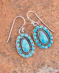 Barse Little Sedona Blue Turquoise and Silver Drop Earrings