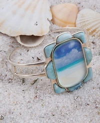 Barse Scenic Beach Blue Larimar and Silver Cuff Bracelet