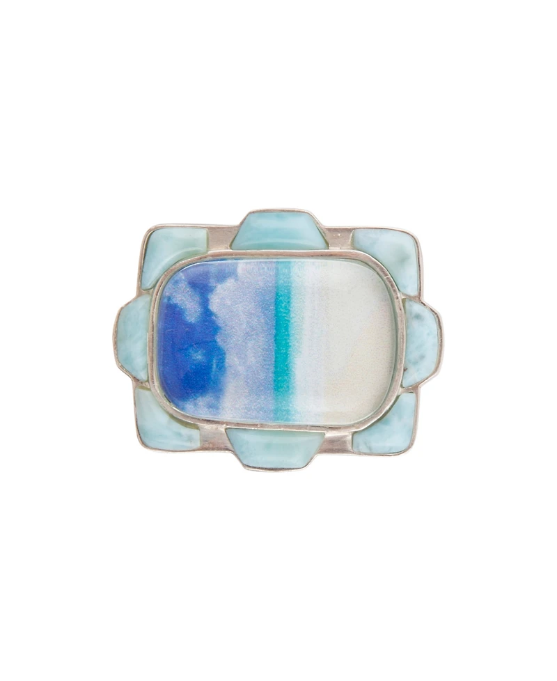 Barse Scenic Beach Blue Larimar and Silver Ring