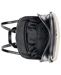 Calvin Klein Sylvie Faux Leather and Sherpa-Trim Zip-Top Messenger Backpack