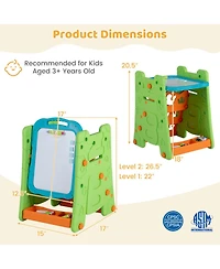 Sugift 4-in-1 Kids Art Easel with Double-Sided Magnetic Board