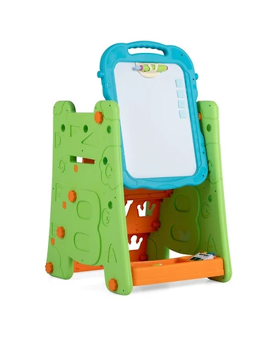 Sugift 4-in-1 Kids Art Easel with Double-Sided Magnetic Board