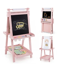 Hongge Foldable Double-Sided Art Easel with Paper Roll Holder