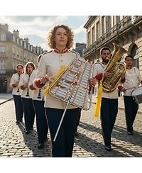 Sugift 29 Note Marching Glockenspiel Bell Lyre With 2 Bell Mallets And Waist Strap
