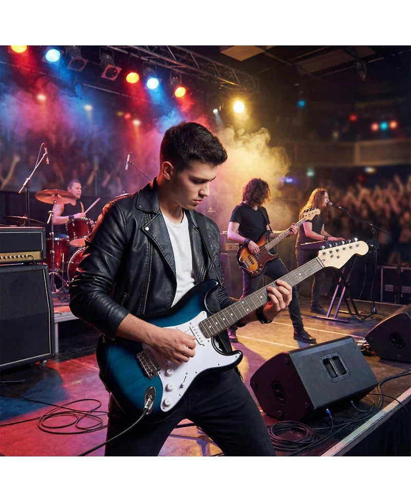 Hongge 39-Inch Full-Size Electric Guitar Beginner Kit with 15W Amplifier and Accessories
