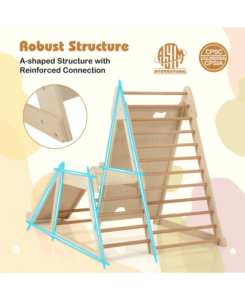 Hongge 3-in-1 Indoor Jungle Gym with Extended Slide, Ages 3+