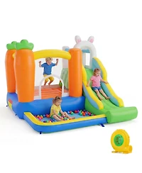 Hongge Inflatable Bounce House with Climbing Wall, Ball Pit and Slide, Ages 3-12