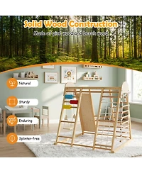 Hongge Ages 3+ 8-in-1 Foldable Wooden Indoor Jungle Gym