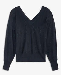 I.n.c. International Concepts Women's Embellished Double V-Neck Pullover, Macy's Exclusive