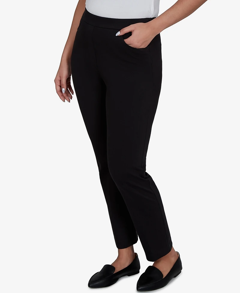Alfred Dunner Women's Travel Advisory Pull-On Short-Length Knit Twill Pants