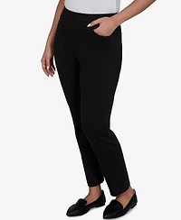 Alfred Dunner Women's Travel Advisory Pull-On Short-Length Knit Twill Pants