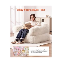 Slickblue Adult Bean Bag Chair with Armrests and High Density Foam Fill