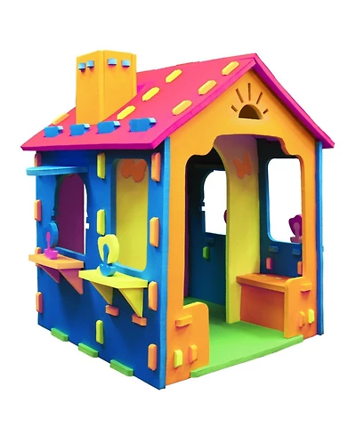 Hongge Cottage Soft Eva-Foam Peek-a-Boo Windows Playhouse, Ages 18 Months+
