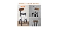 Flynama 2-Piece Bar Table Set with Pu Soft Seat Stools, Space-Saving for Small Kitchen and Living Room