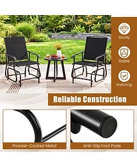 Sugift Outdoor Glider Chair with Metal Frame and Armrests