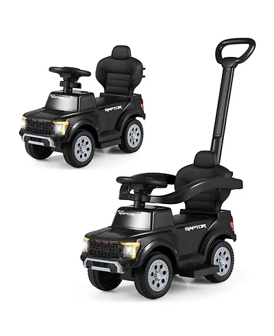 Sugift 3-In-1 Push Ride-On Car, 33.5" x 14" x 37", Ages 18-36 Months
