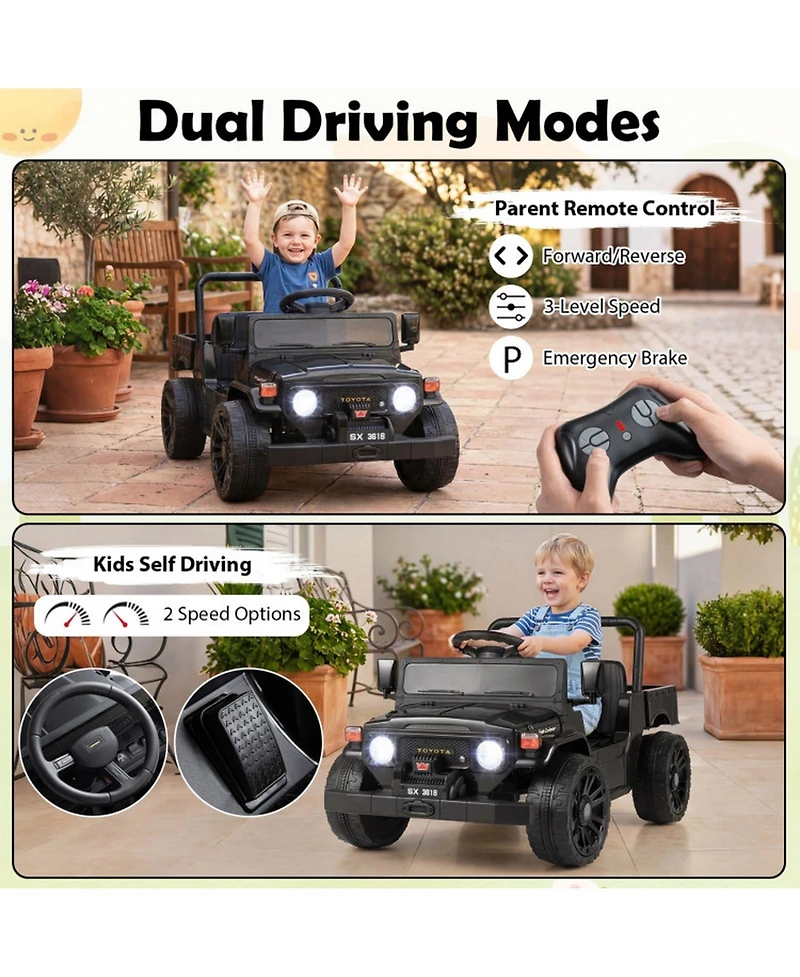 Sugift 12V Electric Ride-On Truck with Remote Control and Dump Bed, Ages 3+
