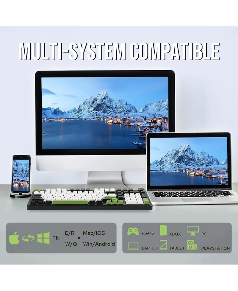 Aula F99 Pro Wireless Mechanical Gaming Keyboard, Tri-Mode Bt Type-c, Rgb Backlit with Multifunctional Knob, 8000mAh Battery