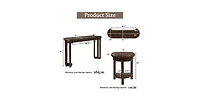 Flynama 4-Piece Solid Wood Bar Table Set with 3 Pu Stools, Counter-Height Breakfast Set