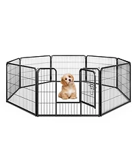 Sugift 8 Panel 24 in Height Pet Fence for Indoor Outdoor Use