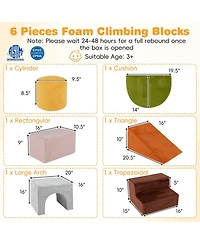 Sugift 6-Piece Foam Climbing Blocks Set