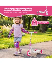 Hongge Toddler 3-Wheel Kick Scooter with Led Light-Up Wheels, 44 lbs Capacity, Ages 2+