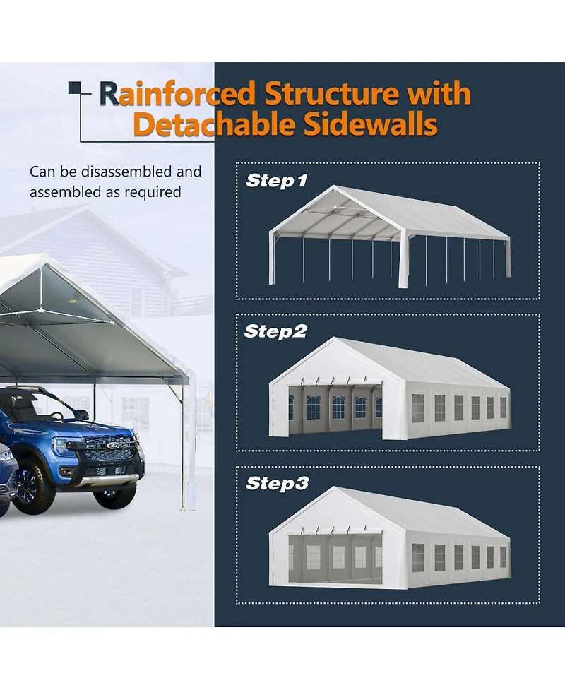 Asagikoiai 20x40FT Heavy Duty Outdoor Wedding Party Tent with Sidewalls and Carry Bags