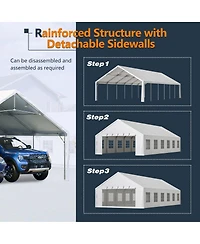 Asagikoiai 20x40FT Heavy Duty Outdoor Wedding Party Tent with Sidewalls and Carry Bags