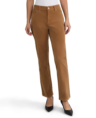 Jones New York Petite Lexington Straight-Leg Mid-Rise Corduroy Jeans