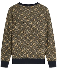 Scotch & Soda Men's Jacquard Wool-Blend Dropped Shoulder Crewneck Sweater