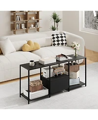 Gaomon Modern 55" Tv Stand with Led Lights, Entertainment Center Storage Cabinet for Living Room, Fits TVs Up to 55 Inches