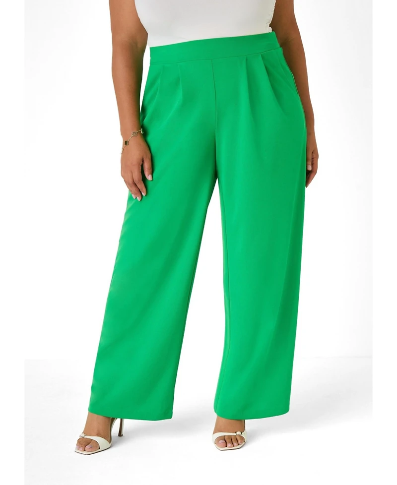 Ashley Stewart Women's Pleated Wide Leg Pants