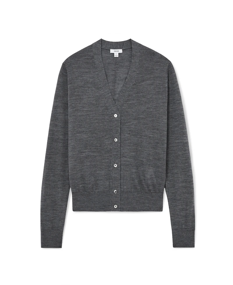 Reiss Women's Merino Wool V-Neck Cardigan
