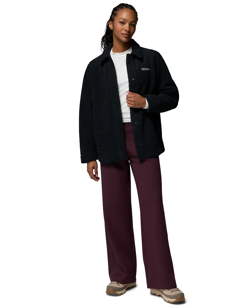 Columbia Women's Panorama Insulated Sherpa-Fleece Long-Sleeve Shirt Jacket