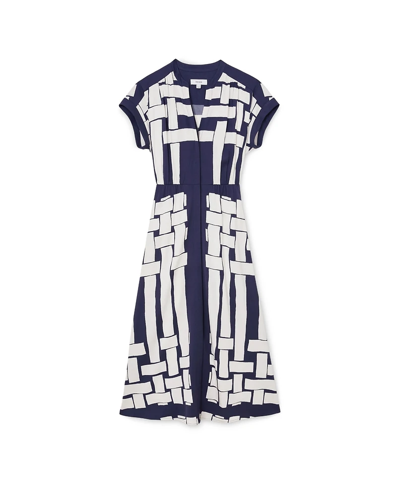 Reiss Women's Samira Scarf-Print A-Line Belted Midi Dress