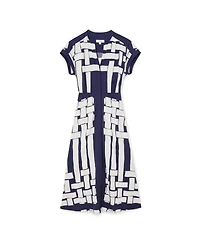 Reiss Women's Samira Scarf-Print A-Line Belted Midi Dress
