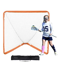 Sugift Small Kids Folding Portable Lacrosse Goal Net With Carry Bag Iron Frame For Youth Training