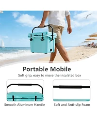 ECHTPeak Portable Hard Cooler with Bottle Opener, Cup Holder, 5-7 Day Ice Retention, for Camping, Beach, Fishing