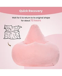 Sugift Adult Bean Bag Lazy Sofa Chair with Skin-Friendly Corduroy Cover and Sponge Filling