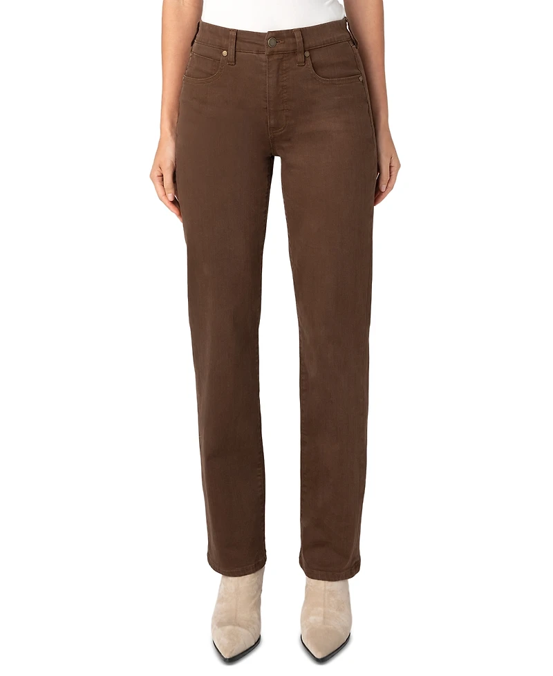 Liverpool Los Angeles Petite Kennedy Comfort Waist Mid-Rise Straight-Leg Jeans