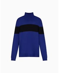 A|X Armani Exchange Men's Viscose Colorblock Turtleneck Sweater